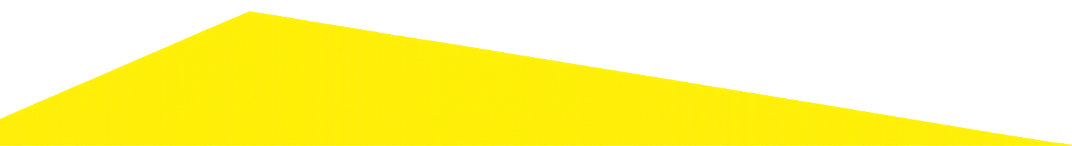 A close up of a yellow triangle on a white background.