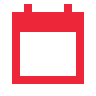 Une icône de calendrier rouge sur fond blanc.