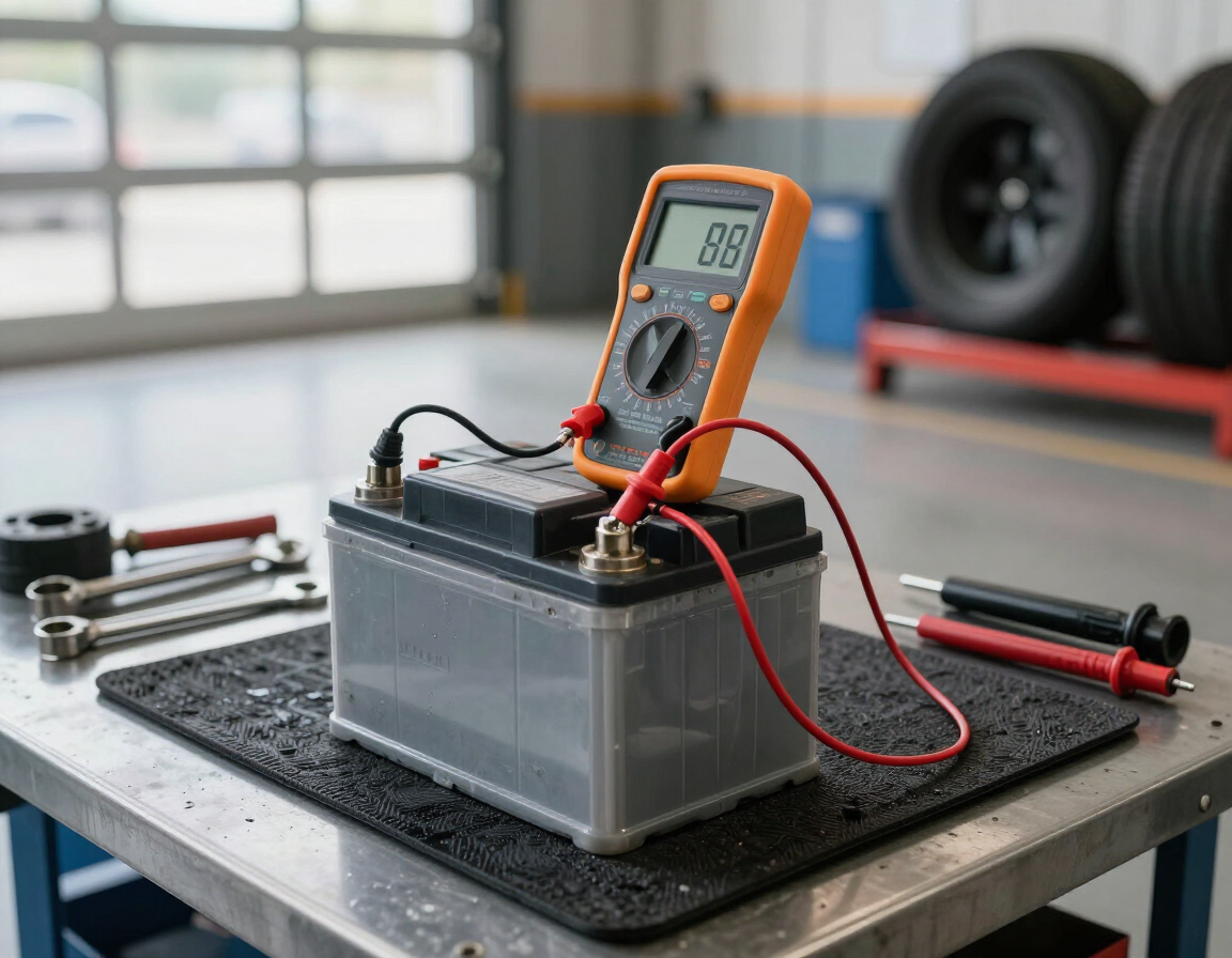 Control de voltaje de una batería de auto con equipo de diagnóstico