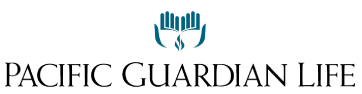 Pacific Guardian Life logo with teal hands icon above the company name in black text