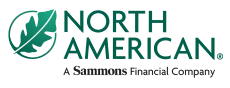 North American logo with green leaf icon and the text “A Sammons Financial Company”