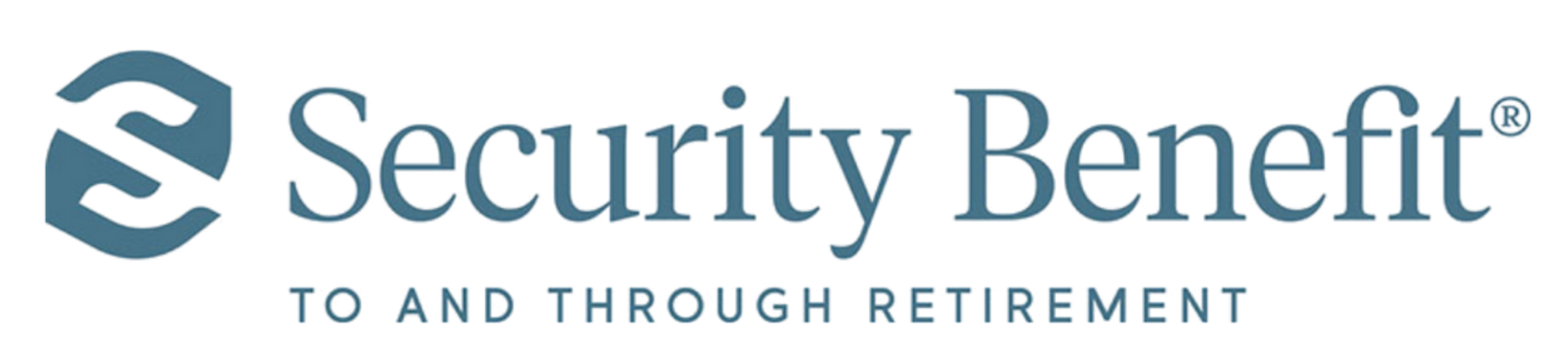 Security Benefit logo with teal icon and gray text on a white background