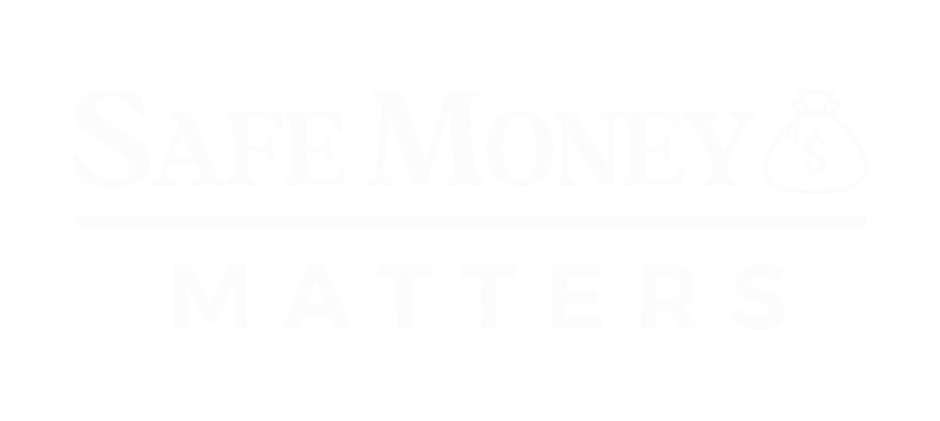 Faint white text reading &ldquo;SAINT MOORE MATTERS&rdquo; on a white background