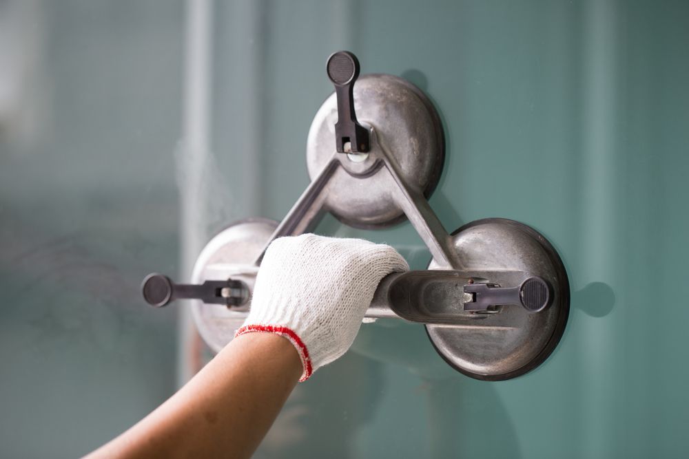 Installation of Glass With Suction Cup — Glass in Wollongong, NSW