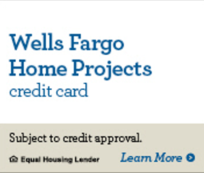 Wells Fargo Home Projects credit card advertisement with