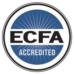 ECFA Accredited logo in blue and black circular badge
