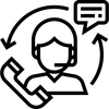 Black 24/7 Assistance Icon