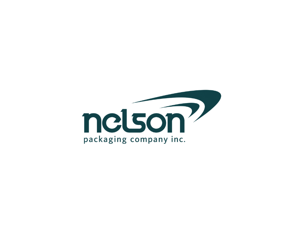 Nelson Packaging Company logo in dark teal on a white background