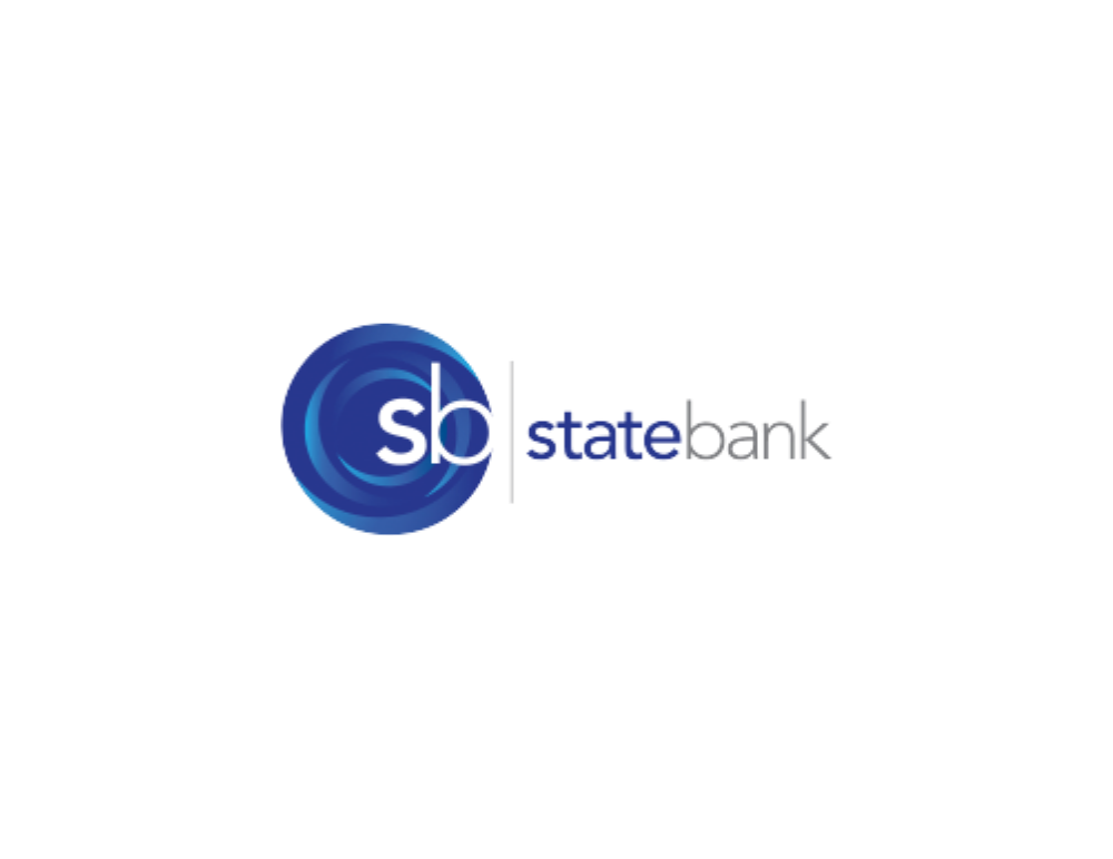 State Bank logo with blue circular “sb” icon and gray “statebank” text