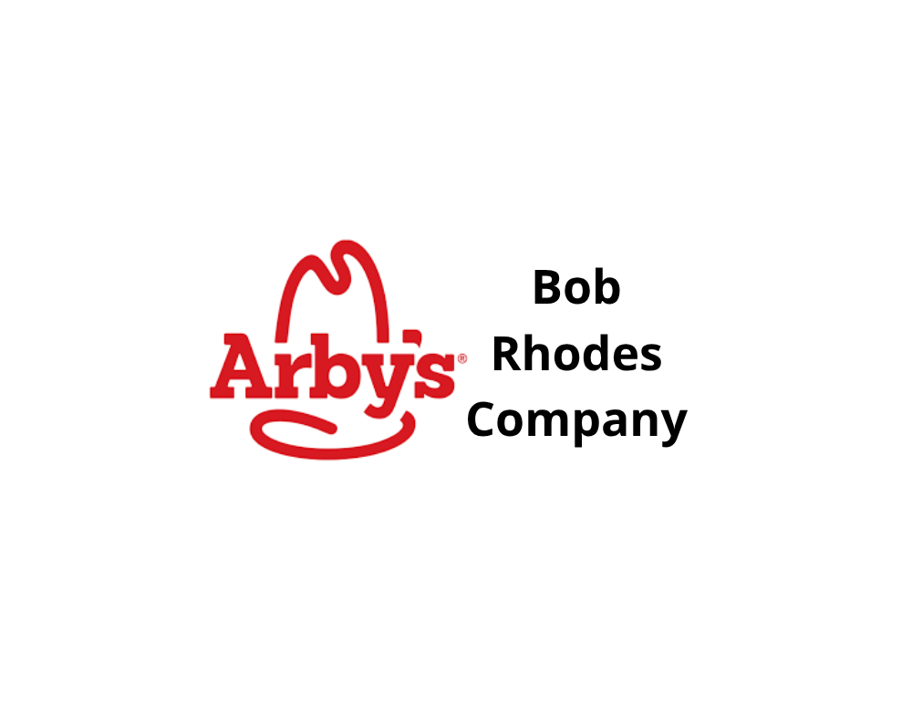 Arby's red logo with Bob Rhodes Company text on white background