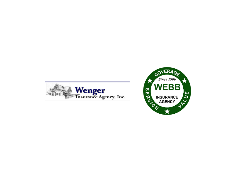 Wenger Insurance Agency logo beside green WEBB insurance award seal