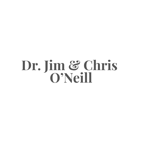 Text reading “Dr. Jim & Chris O’Neill”