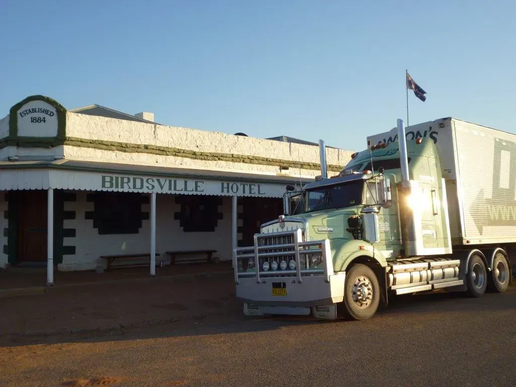 Truck Parked Outside the Birdsville Hotel in the Australian Outback — Dawson's Removals In Kelso, NSW