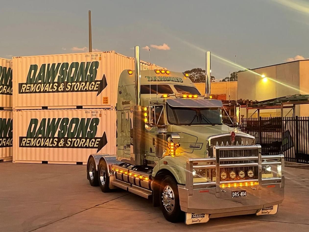 Kenworth Truck Parked Near Storage Containers — Dawson's Removals In Wetherill Park, NSW