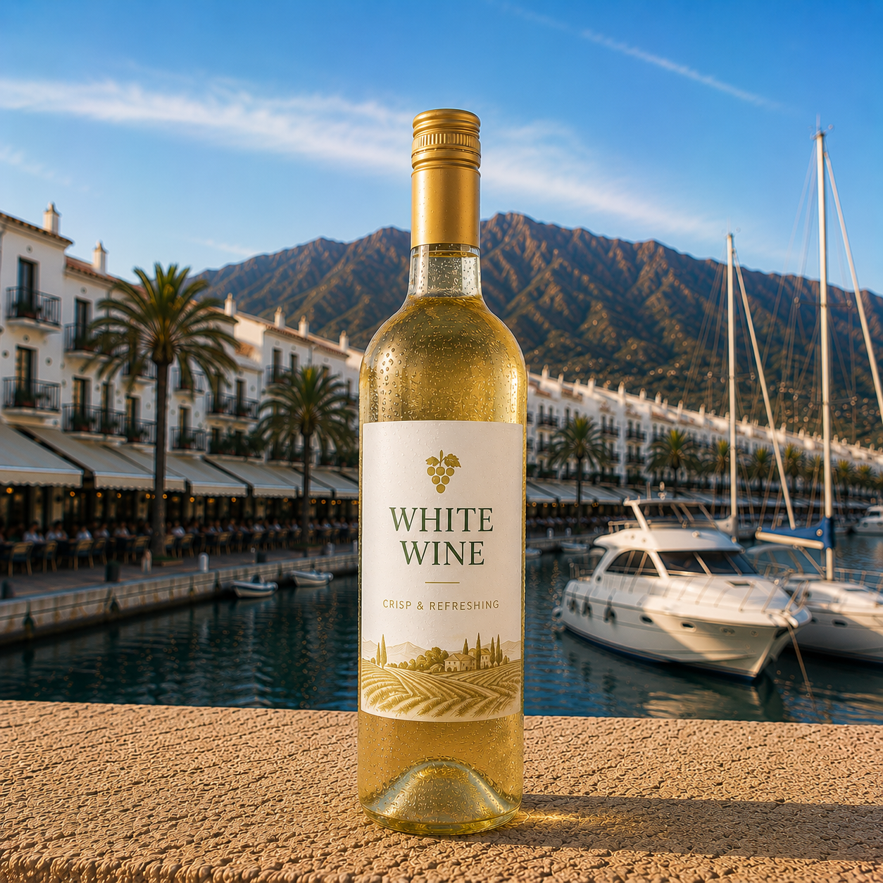 Bottle white wine product