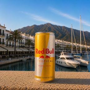 Can of Red Bull Tropical - menu - Shoarma la Marina
