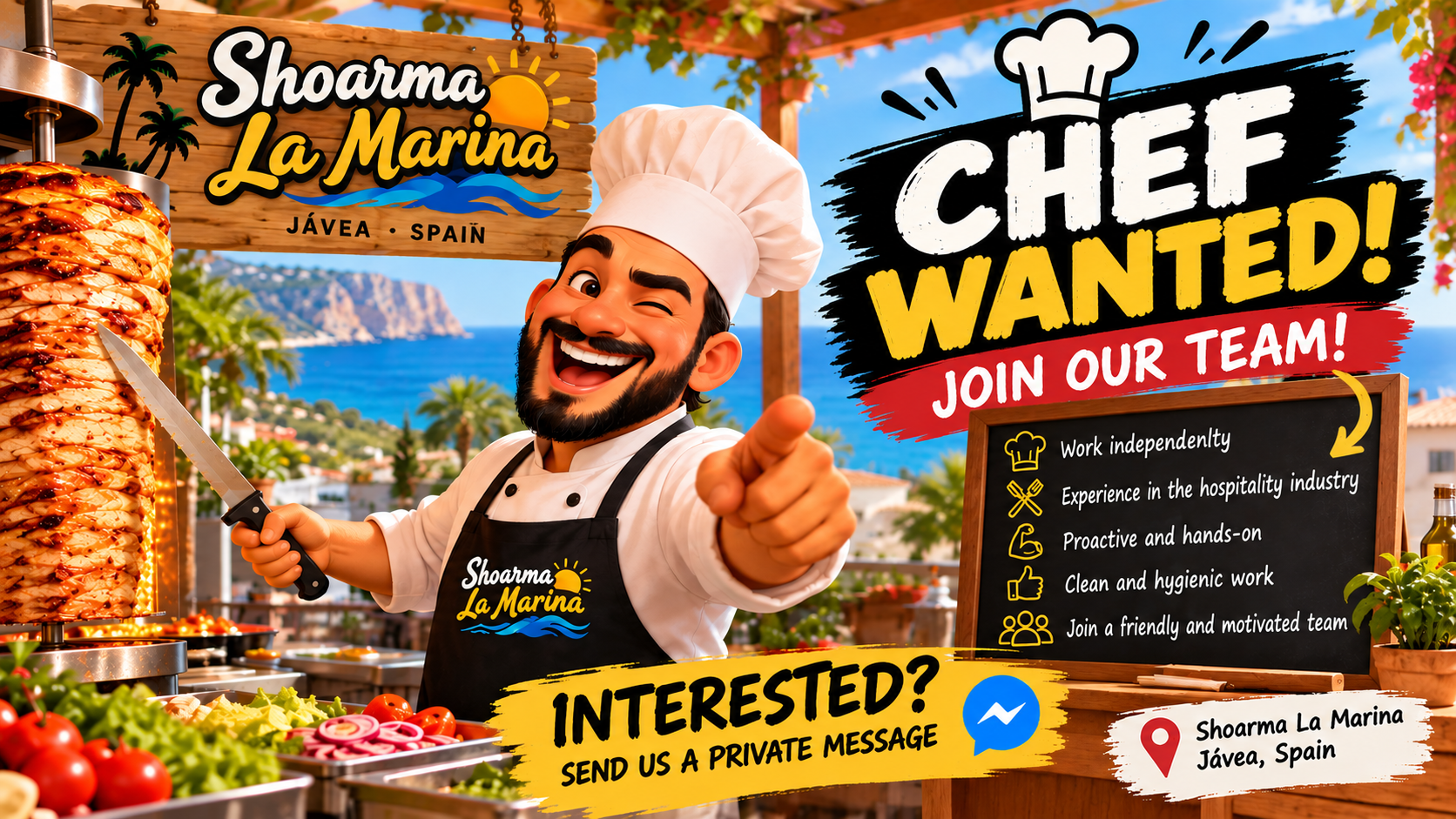 Chef Wanted in Jávea – Join the Shoarma La Marina Team today