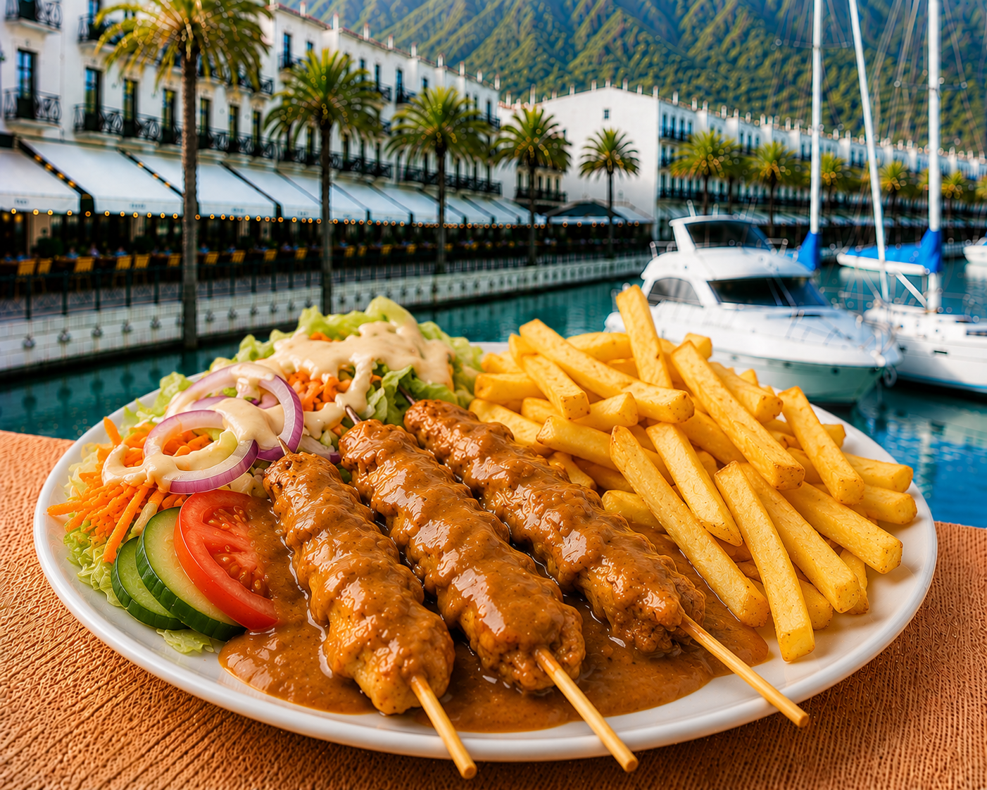 Chicken Satay plate - menu - Shoarma la Marina