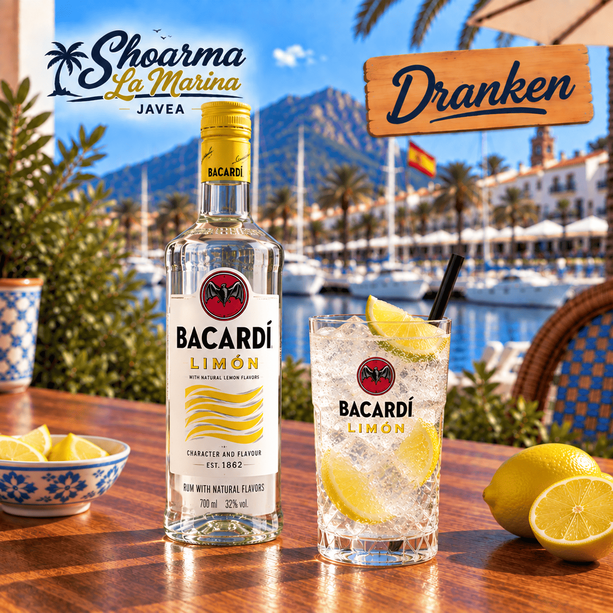 Glass Bacardi Limon