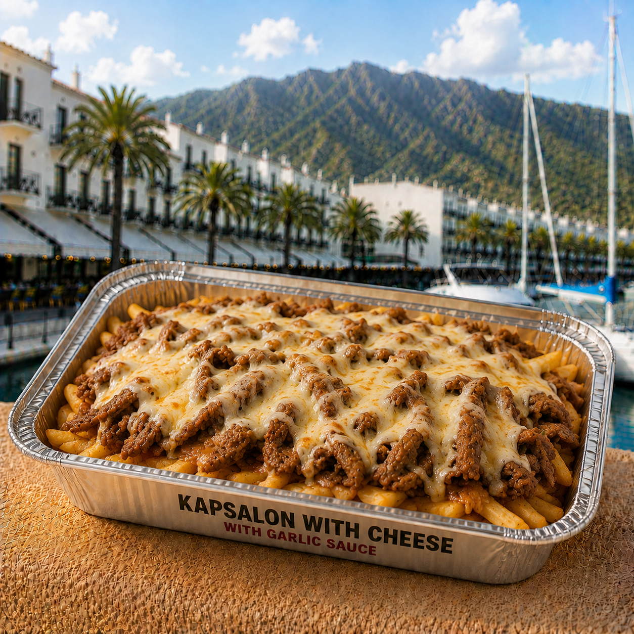 Kapsalon shoarma with cheese - menu - Shoarma la Marina