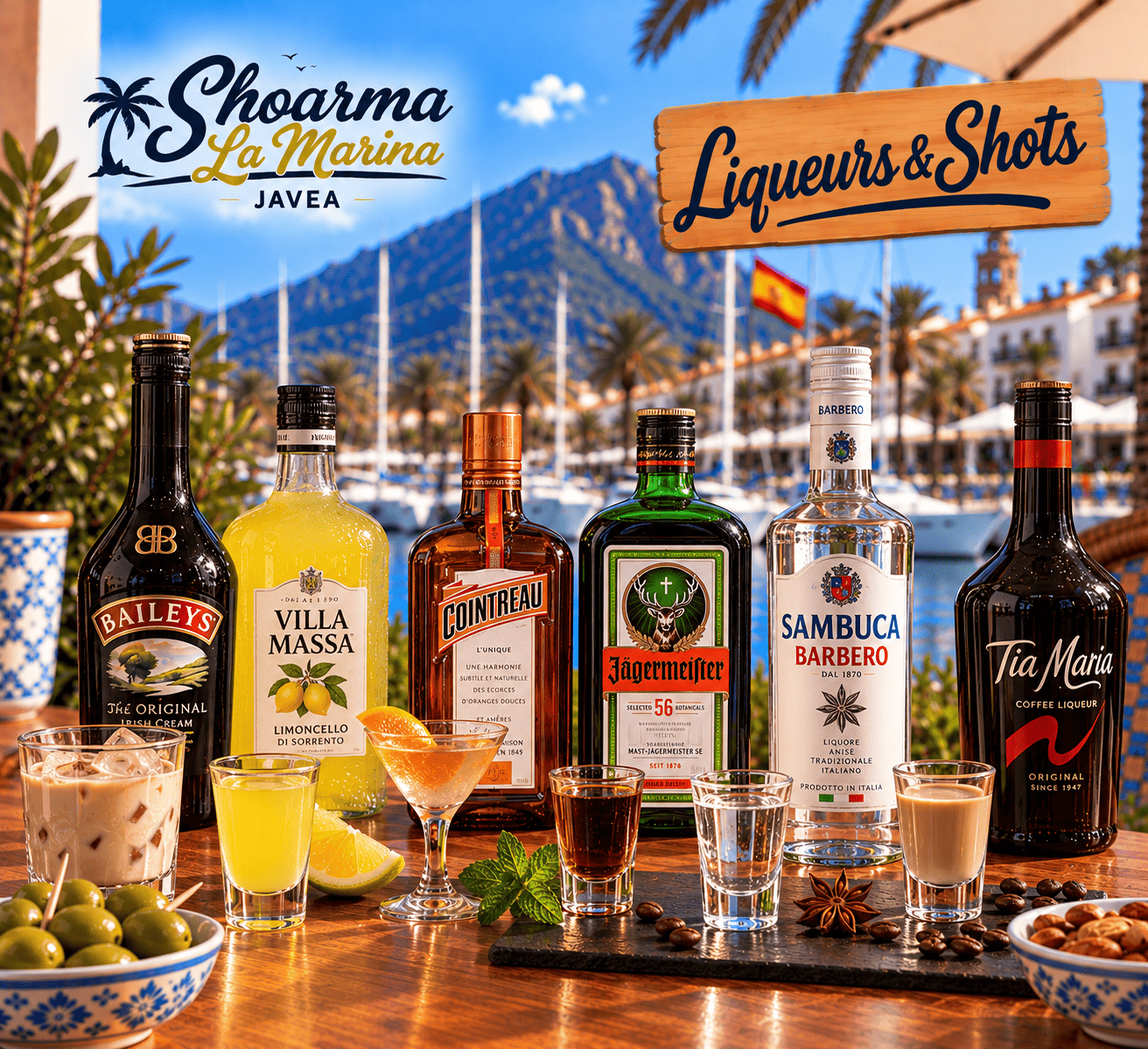 Liqueurs & Shots category menu