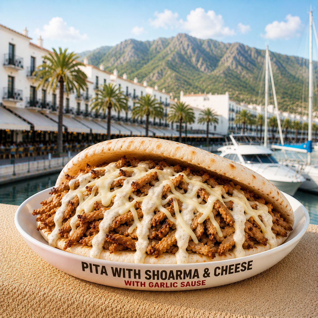 Pita shoarma and cheese product