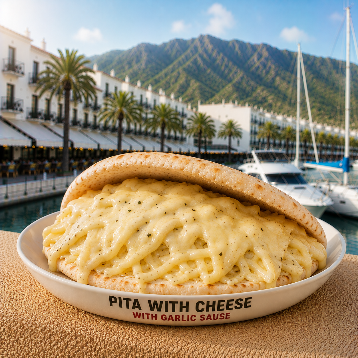Pita with cheese product