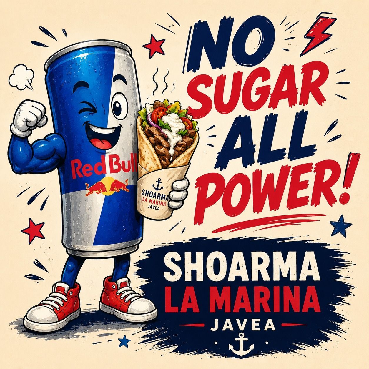Red Bull no sugar all power homepage