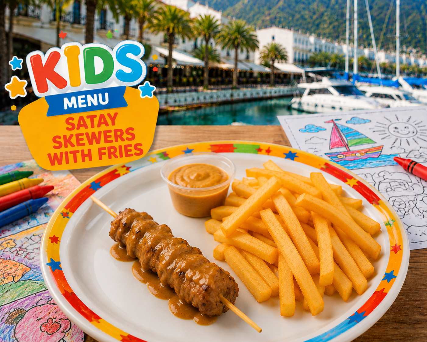 Satay Skewers with Fries - menu - Shoarma la Marina