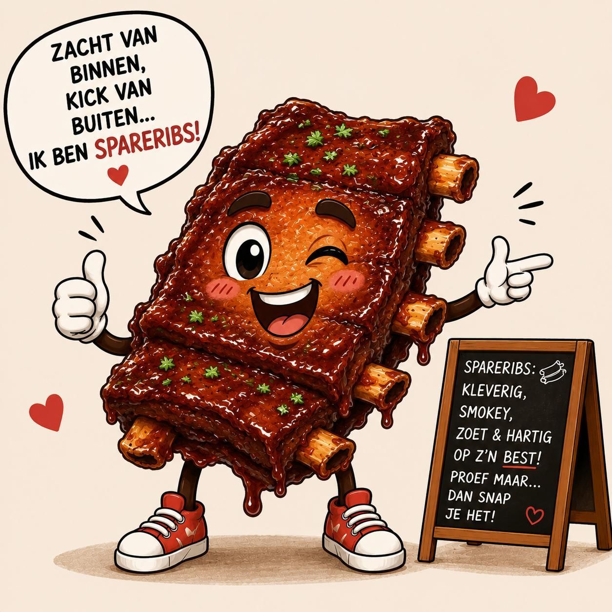 Zacht van binnen en kick van buiten, spareribs Shoarma la Marina