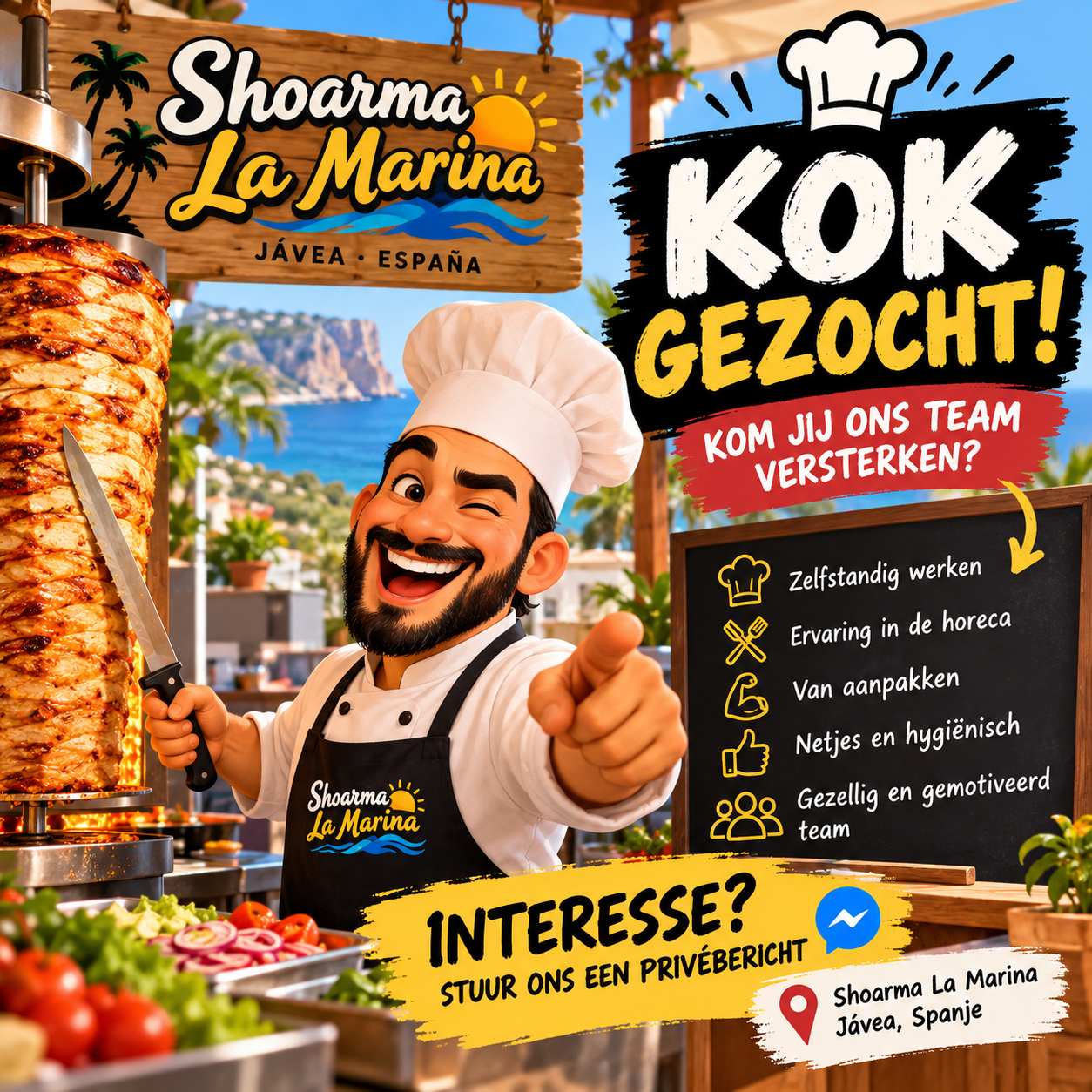 Shoarma La Marina zoekt een zelfstandige shoarmakok