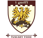 Logo di I Guelfi Tuscany Food con stemma di un'aquila dorata su sfondo bianco.