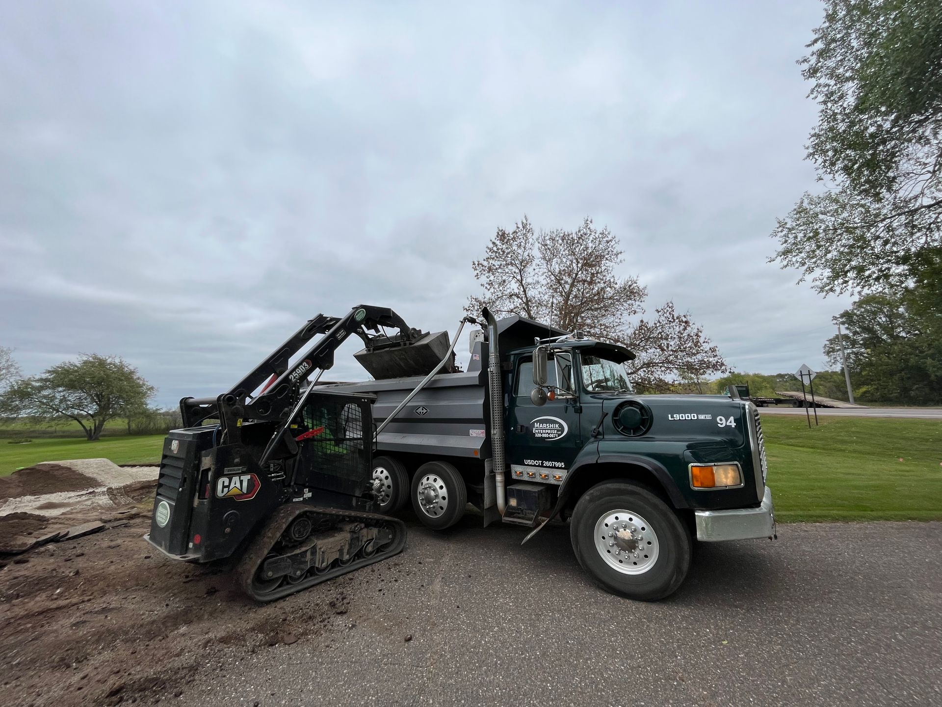 a construction vehicle with a bulldozer