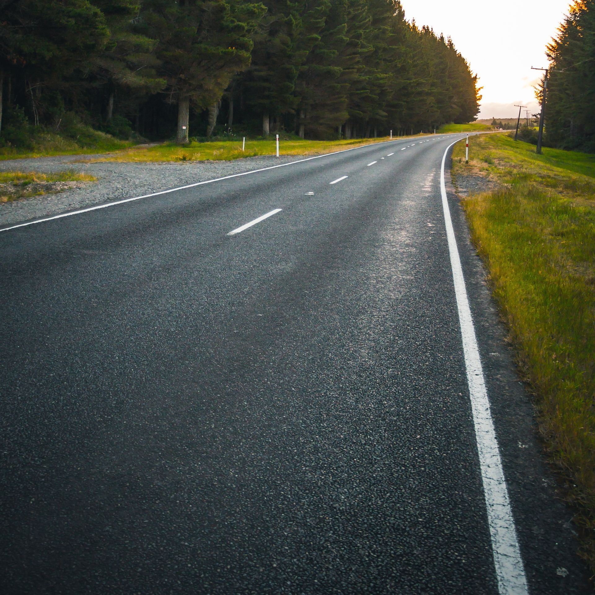 beautiful shot narrow cement road