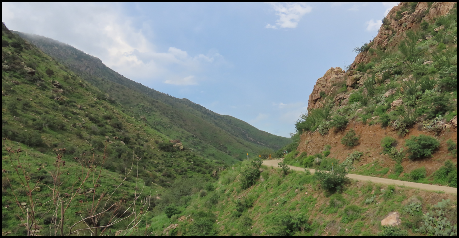 A dirt road in the middle of a mountain valley