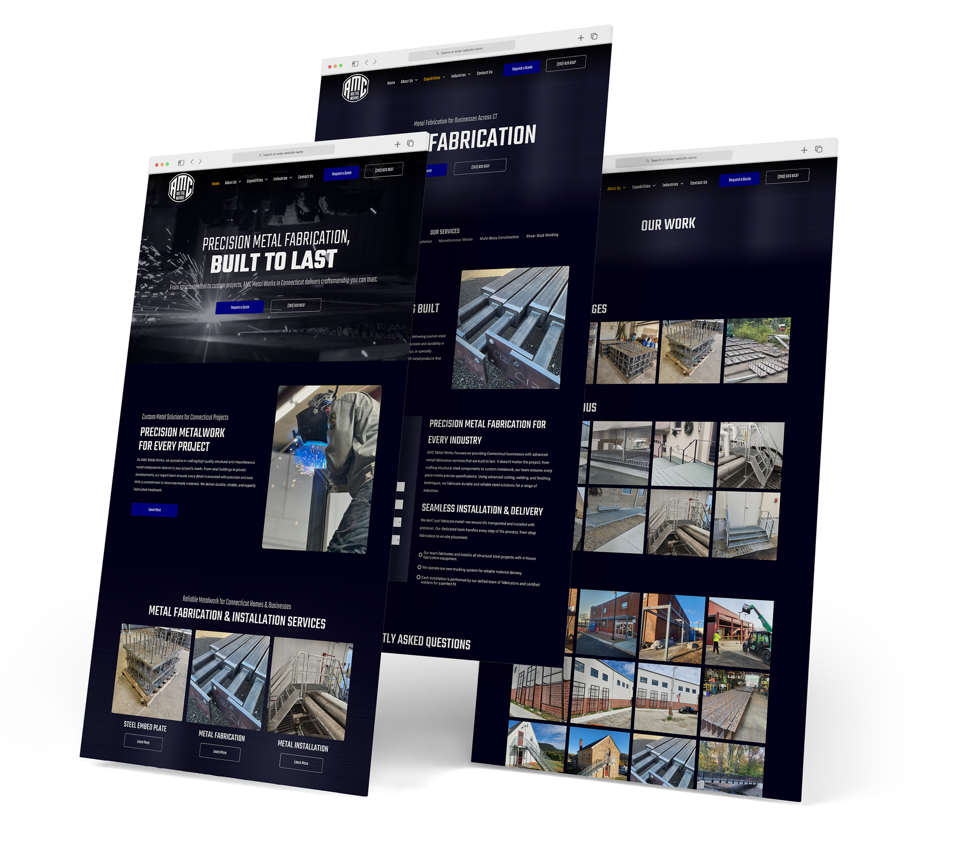 AMC Metal Works website screen grabs