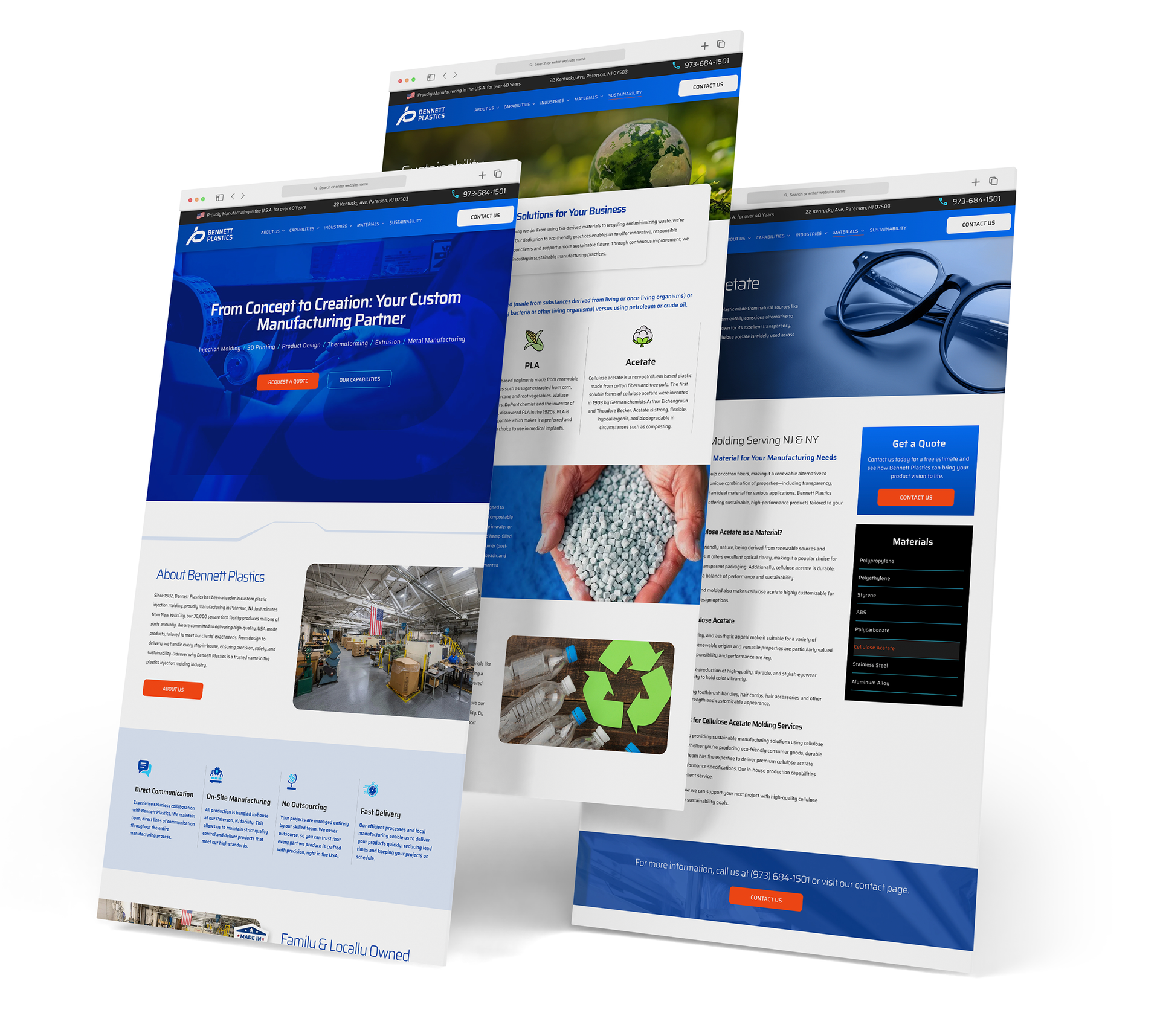 Bennett Plastics website screen grabs