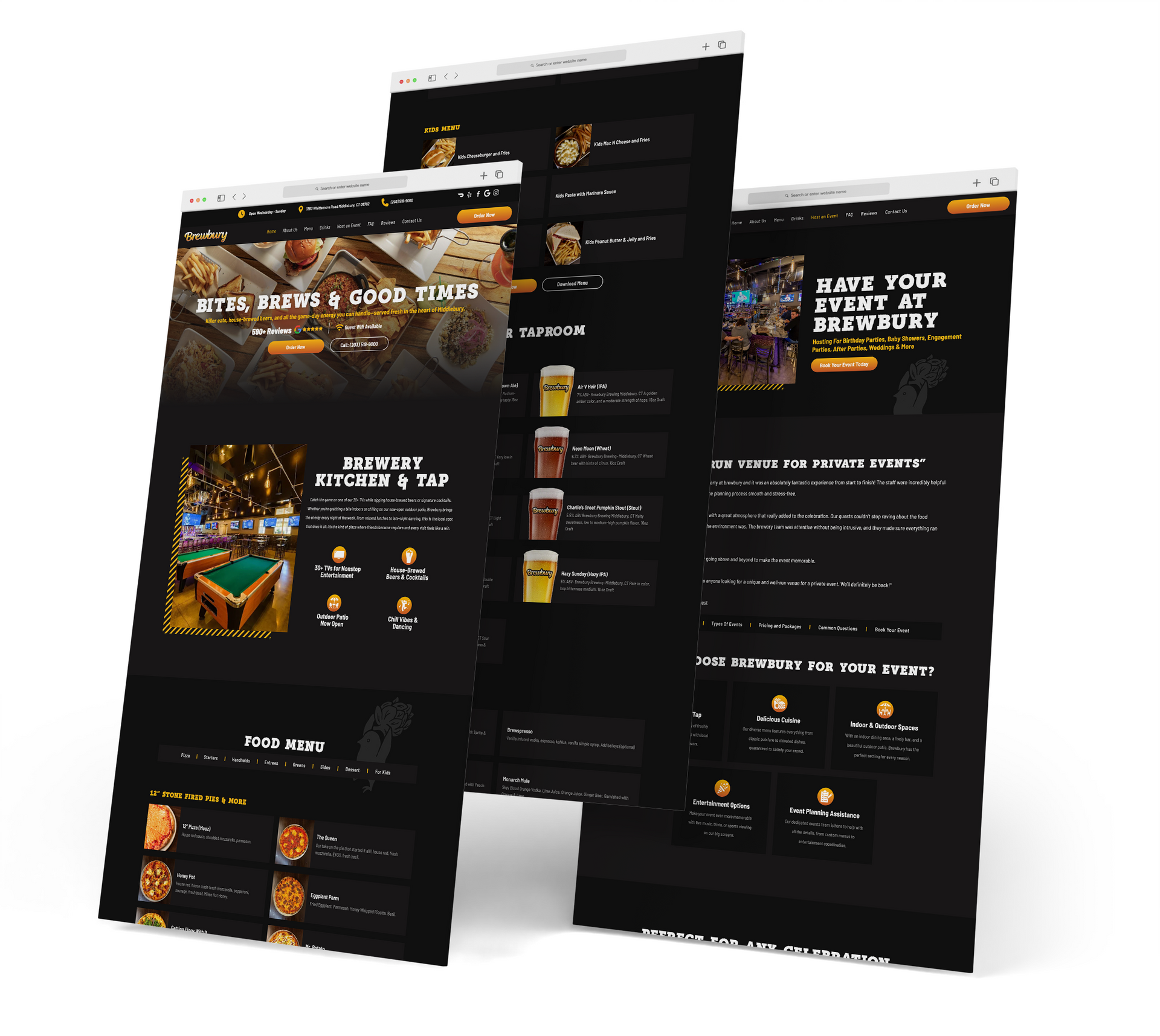 Brewberry website screen grabs