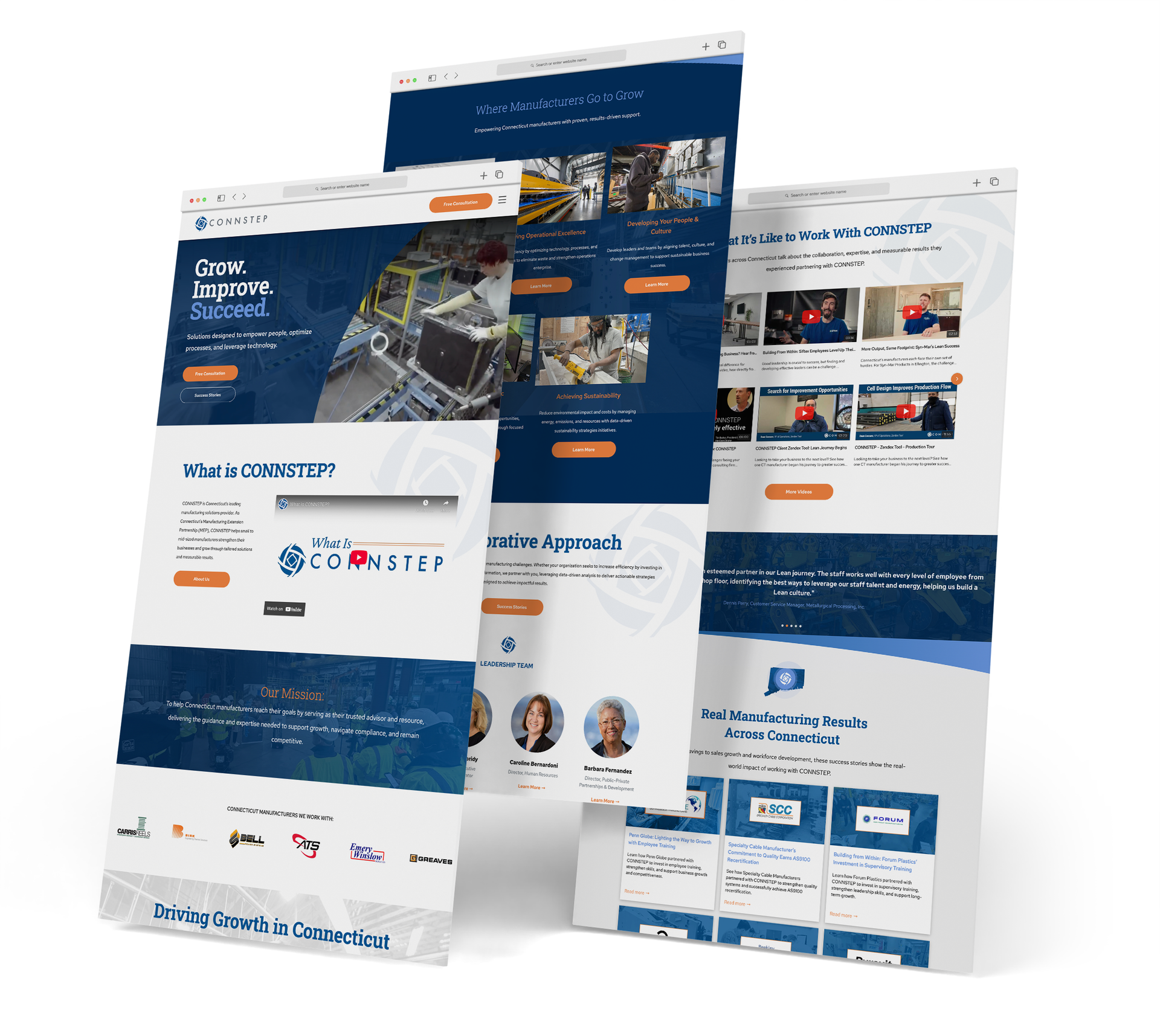 CONNSTEP Website screen grabs