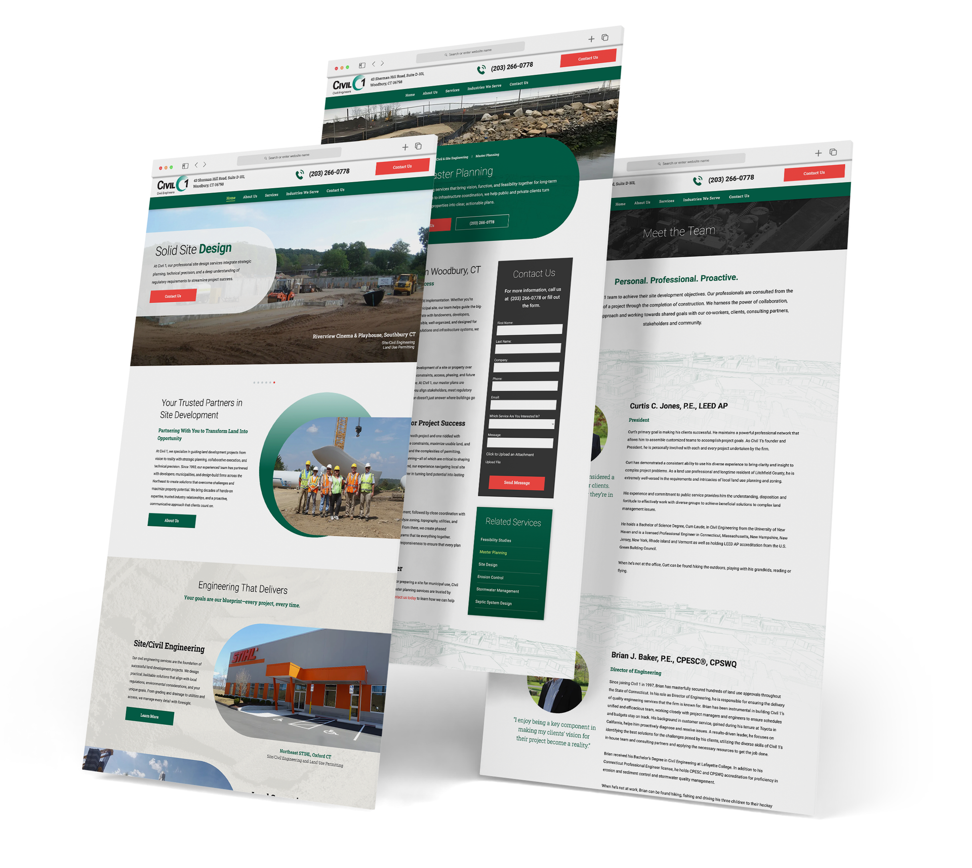 Civil 1 website screen grabs