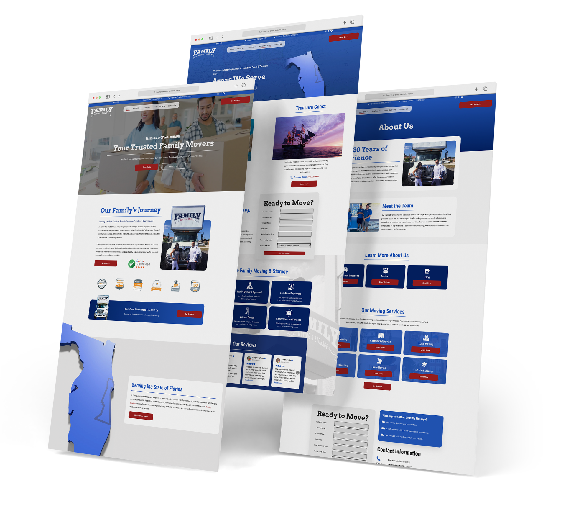 Family Moving website screen grabs