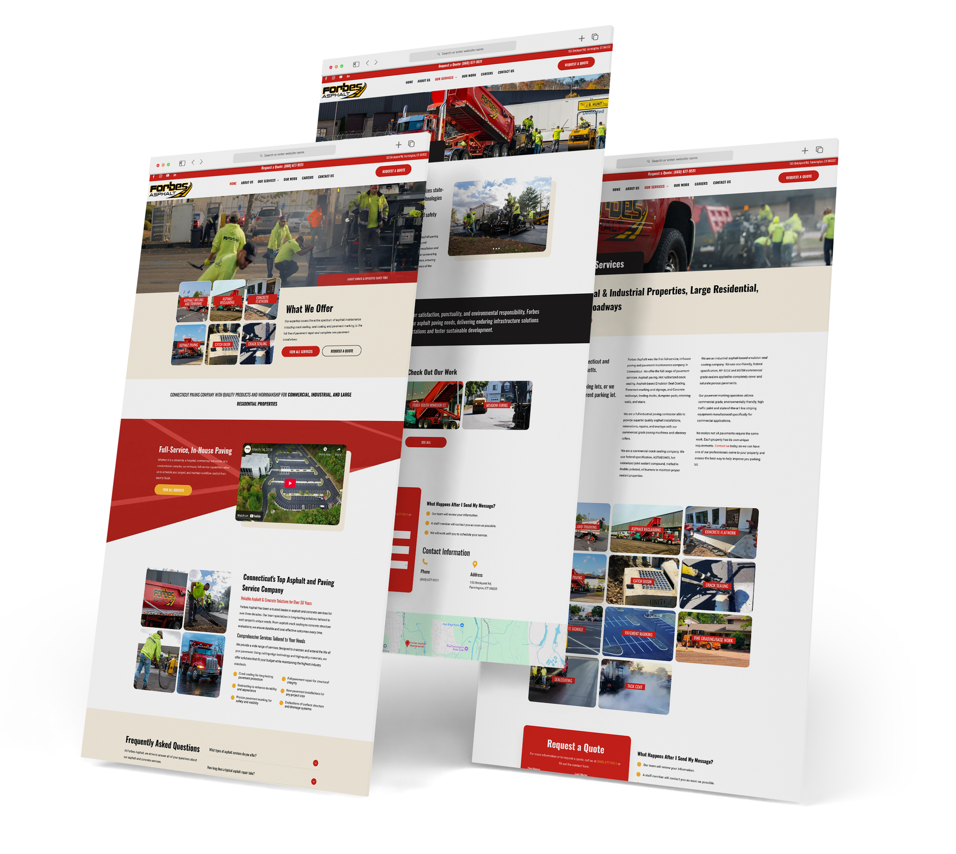 Forbes Asphalt website screen grabs