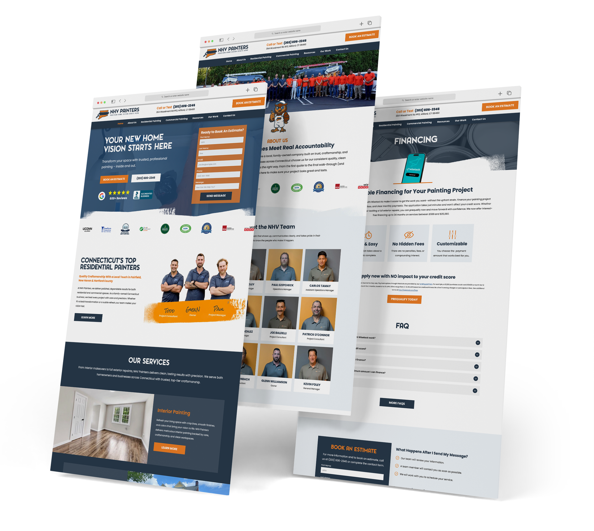 NHV Painters website screen grabs