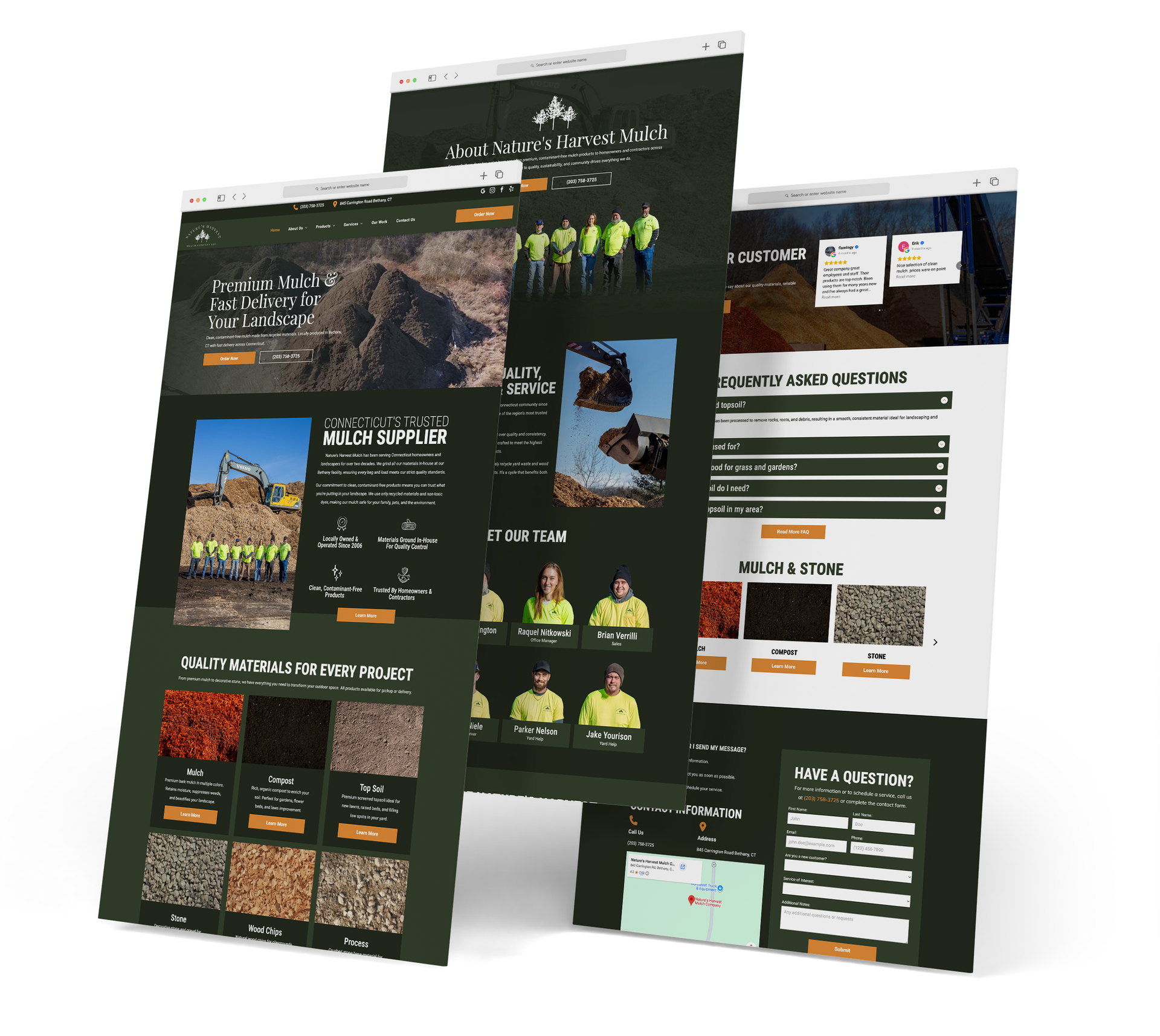 Nature's Harvest website screen grabs