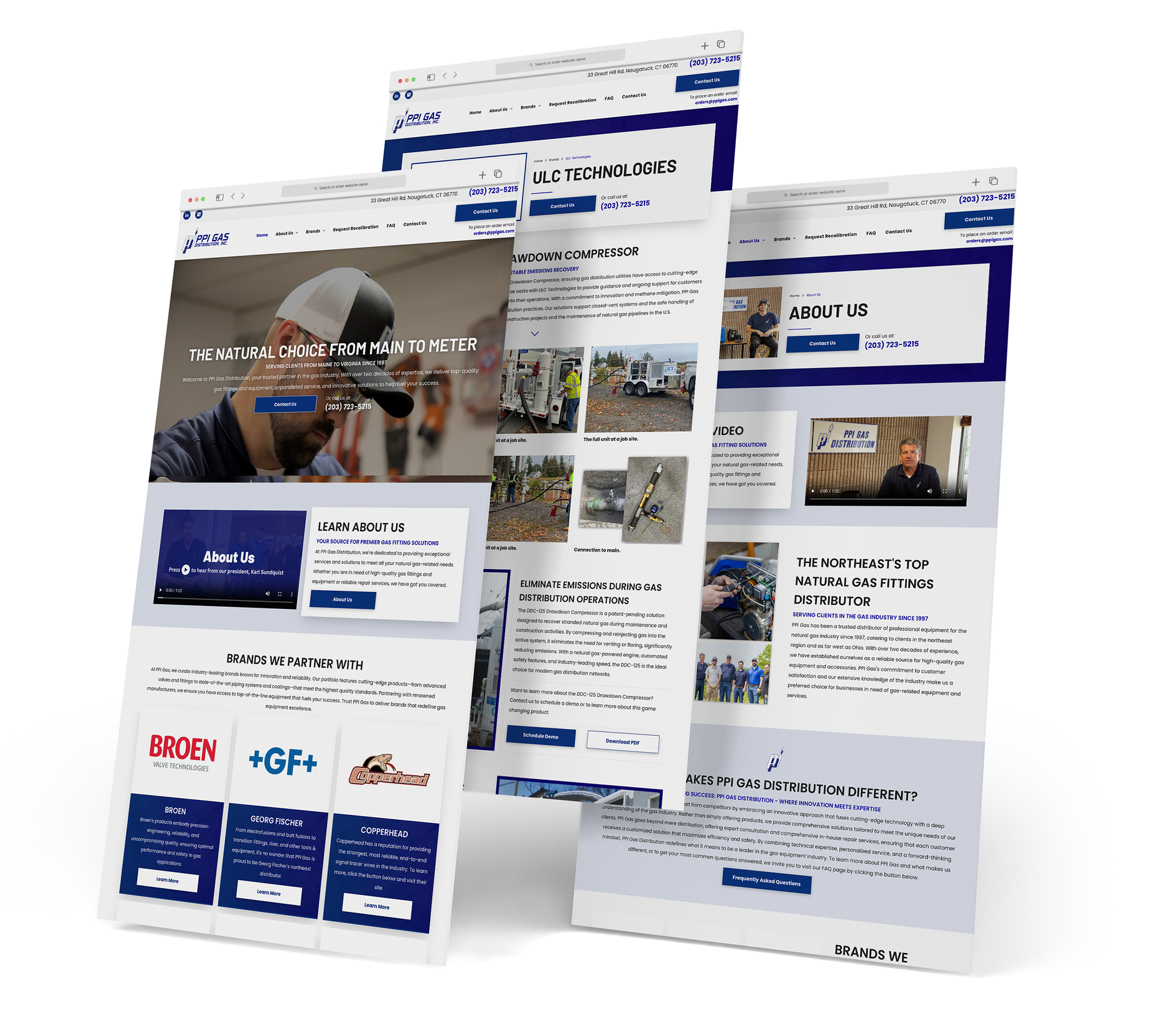 PPI Gas Distribution website screen grabs