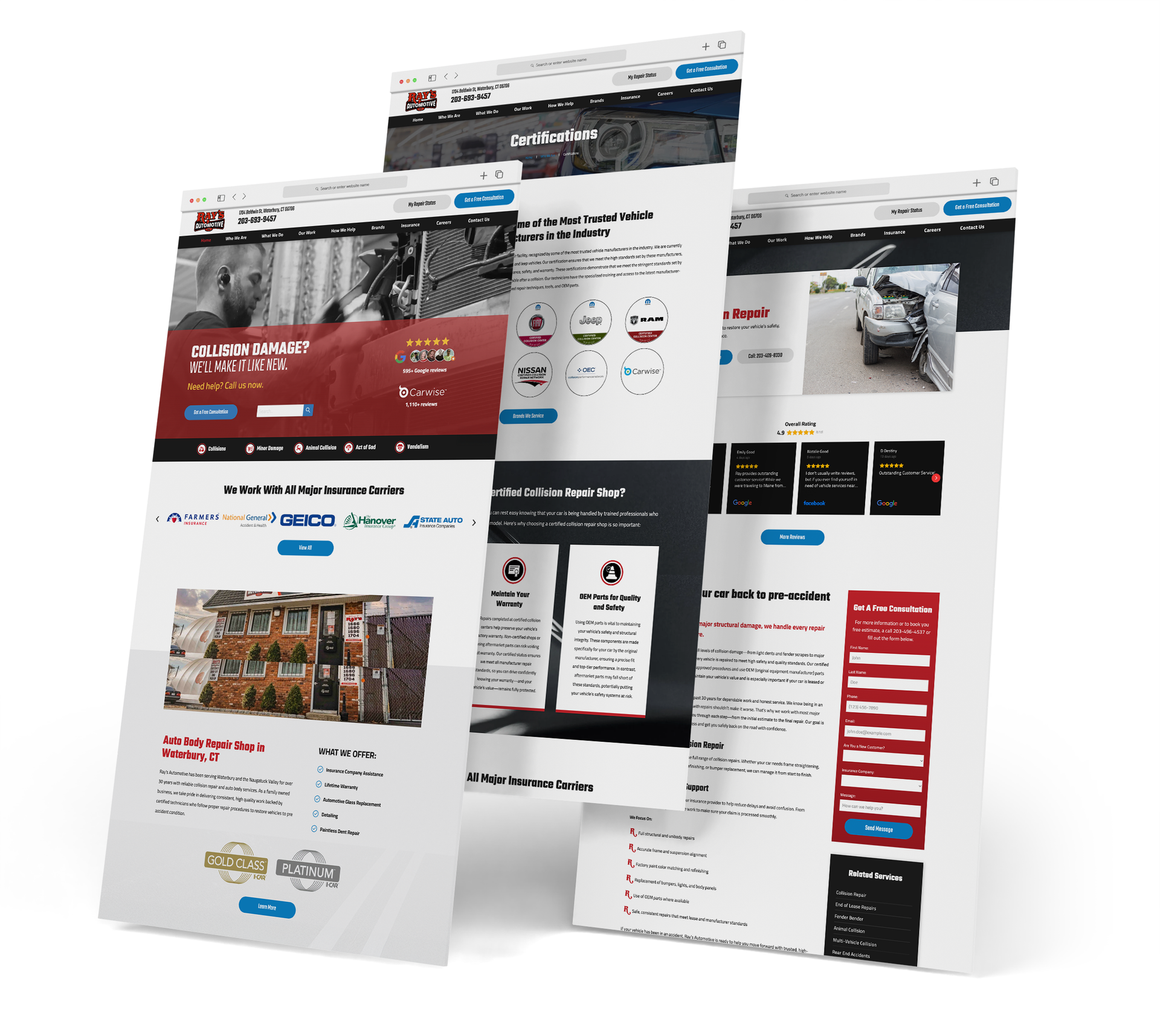 Ray's Automotive website screen grabs