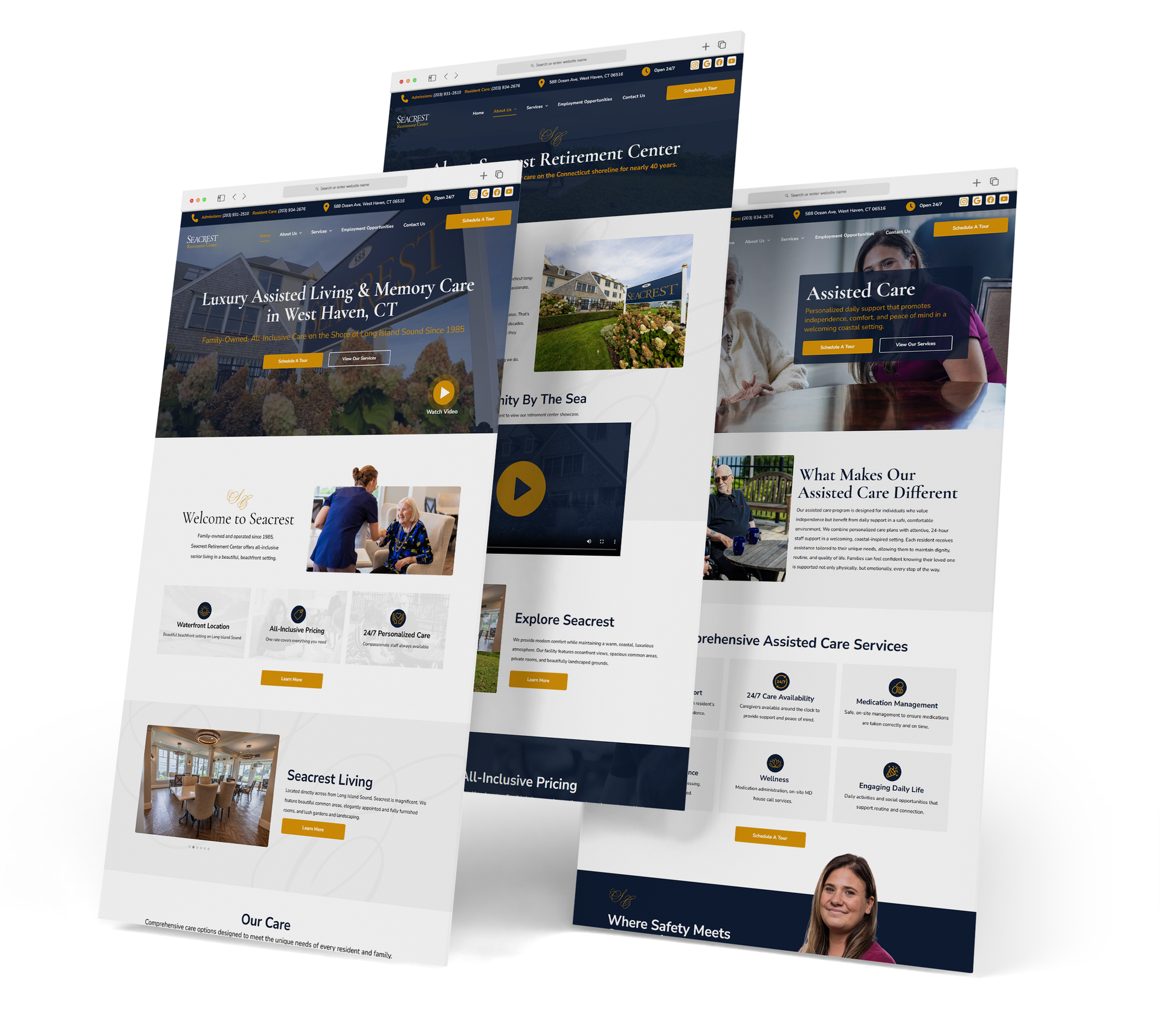 Seacrest Retirement Center website screen grabs