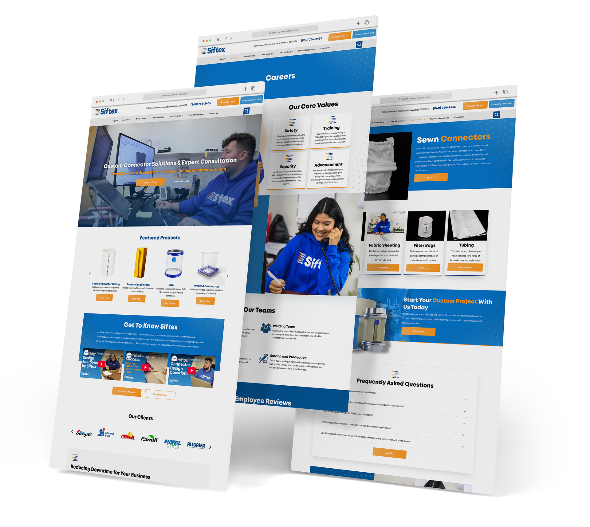 Siftex website screen grabs