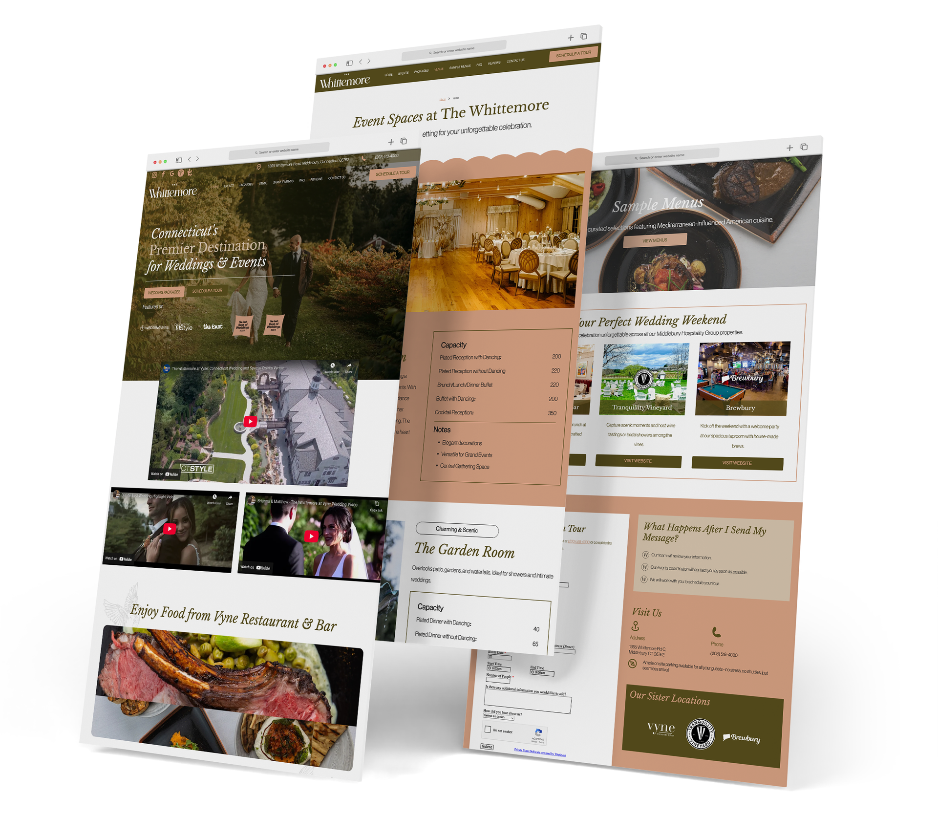 The Whittemore website screen grabs