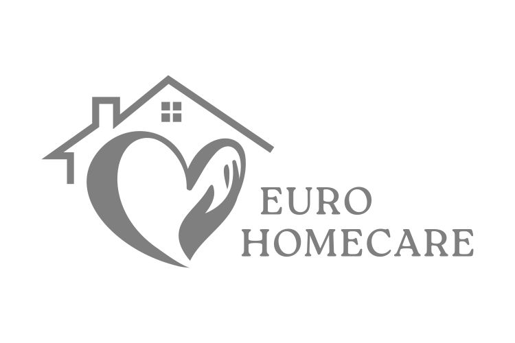 Logo: House outline over heart with hand, text